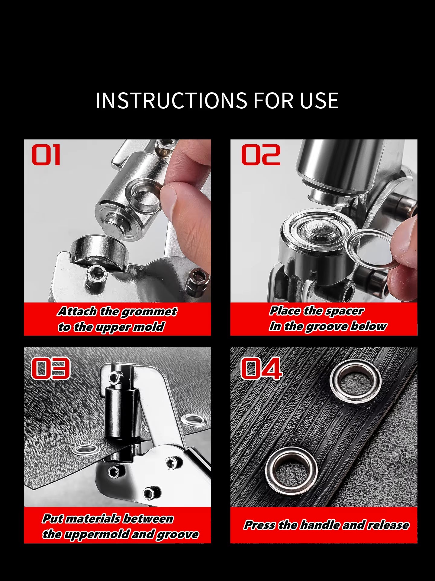 Unlock Your Creativity with the 6Mm / 10Mm Eyelet Pliers Kit - Perfect for Leather, Canvas, and DIY Projects!