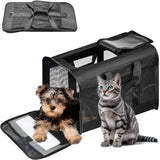 Comfortable and Safe Pet Travel Carrier - Soft-Sided, Airline Approved Bag for Cats and Small Dogs (Up to 17 lbs), Collapsible and Durable for Easy Travel