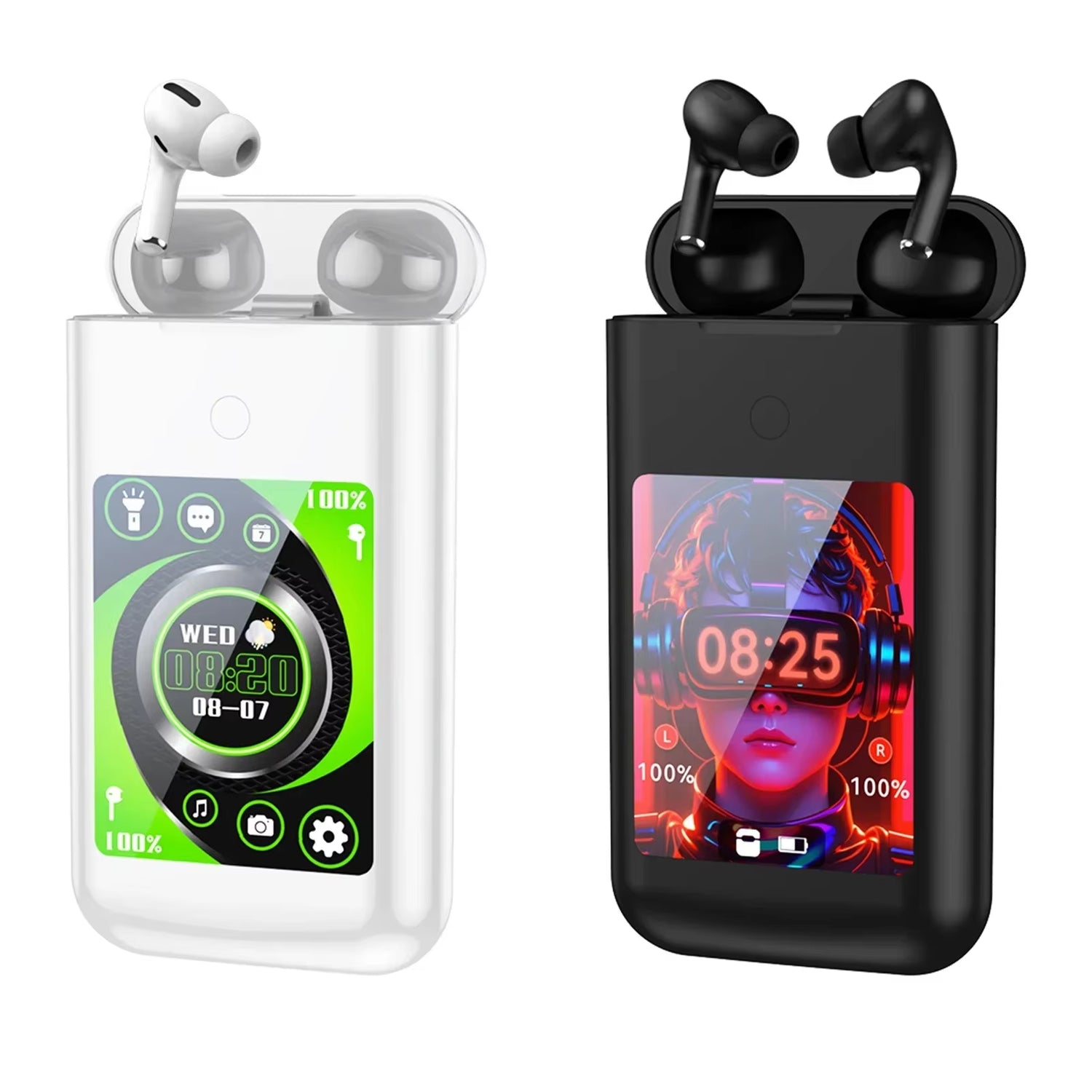 Experience the Ultimate in Versatility: FLLTF A98 BOX Bluetooth Wireless Earphones with Touch Screen Charging Case