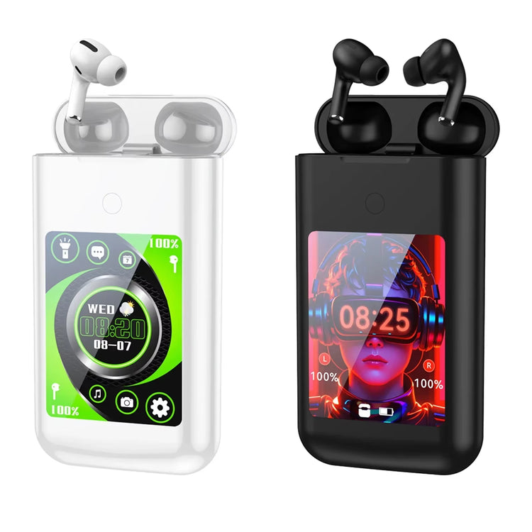 Experience the Ultimate in Versatility: FLLTF A98 BOX Bluetooth Wireless Earphones with Touch Screen Charging Case