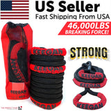 KEEGAN TOOLS 1.25"X30' Kinetic Energy Recovery Rope 46000 Lbs Tow Rope Carry Bag