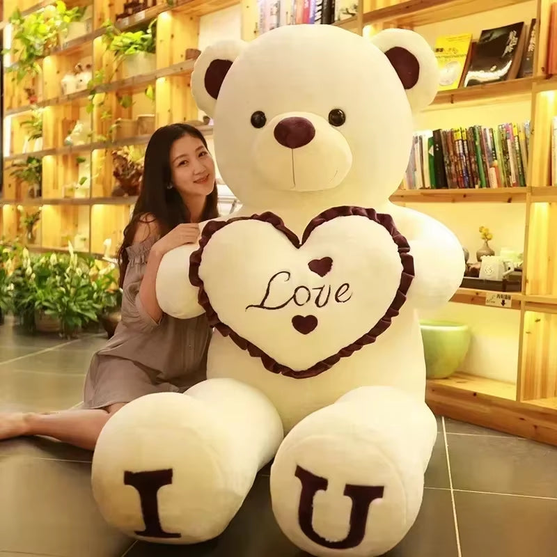 Giant Pink Teddy Bear Plush Toy - 80/100Cm Soft Stuffed Animal Pillow for Girlfriends, Wives, and Special Occasions