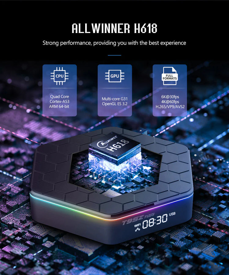 2025 Upgraded T95Z plus Smart Android 12.0 TV Box Quad Core 6K HD Stream Player