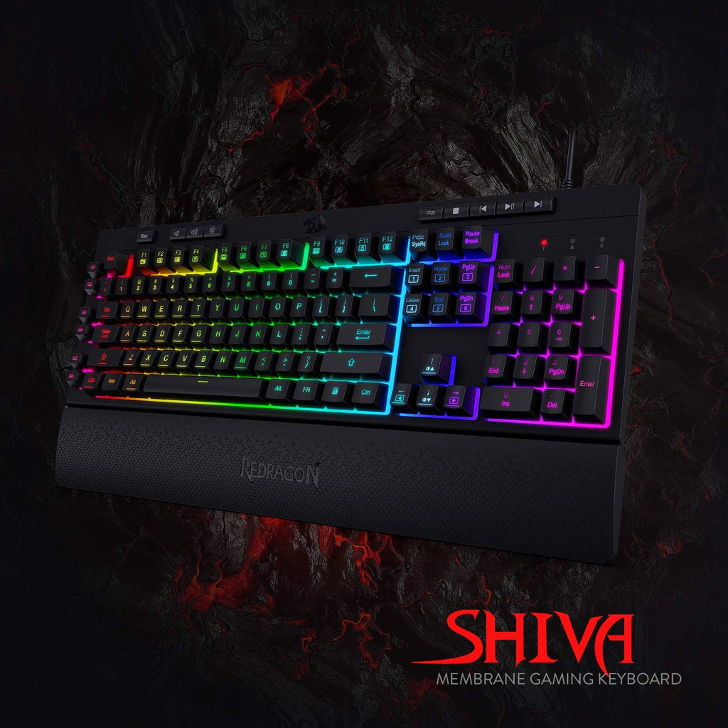 K512 Shiva RGB Backlit Gaming Keyboard - Experience Ultimate Control with Quiet Mechanical Feel, Multimedia Keys, and Customizable Lighting!