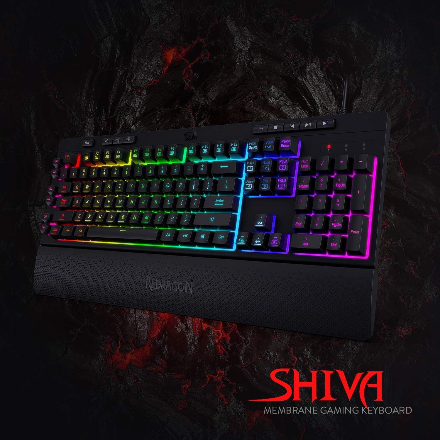 K512 Shiva RGB Backlit Gaming Keyboard - Experience Ultimate Control with Quiet Mechanical Feel, Multimedia Keys, and Customizable Lighting!