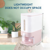 Stylish Pink Rice Dispenser - 22.5 Lbs Airtight Storage Container with Measuring Cup for Perfectly Fresh Rice