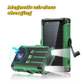 Power Up Anywhere: 50000mAh Solar Power Bank with 22.5W Magnetic Wireless Charging for iPhone MagSafe - Perfect for Camping Adventures!