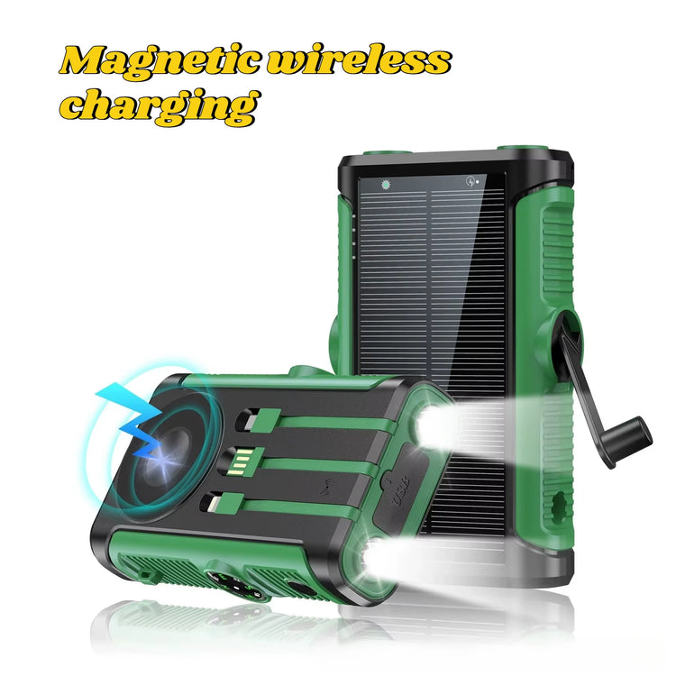 Power Up Anywhere: 50000mAh Solar Power Bank with 22.5W Magnetic Wireless Charging for iPhone MagSafe - Perfect for Camping Adventures!