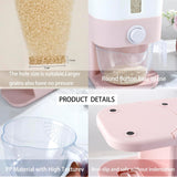 Stylish Pink Rice Dispenser - 22.5 Lbs Airtight Storage Container with Measuring Cup for Perfectly Fresh Rice