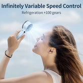 Large Capacity Handheld Fan 5200 Mah High Speed Refrigeration Handheld Fan 100 Speed Outdoor Mini Fan USB Charging Portable Fan