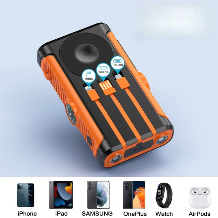 Power Up Anywhere: 50000mAh Solar Power Bank with 22.5W Magnetic Wireless Charging for iPhone MagSafe - Perfect for Camping Adventures!