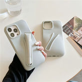 Silicone Soft Cover Case with Lip Gloss Holder for iPhone 11 to 16 Pro, Plus, Mini, Max, XS, XR, 6, 7, 8, and SE