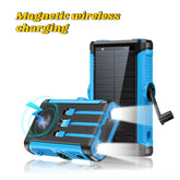 Power Up Anywhere: 50000mAh Solar Power Bank with 22.5W Magnetic Wireless Charging for iPhone MagSafe - Perfect for Camping Adventures!