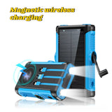 Power Up Anywhere: 50000mAh Solar Power Bank with 22.5W Magnetic Wireless Charging for iPhone MagSafe - Perfect for Camping Adventures!