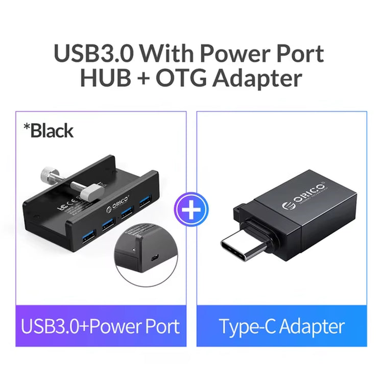 Aluminum Alloy USB 3.0 Hub with Clip Design, 4 Ports Travel Charger and Charging Station, 5Gbps Data Transmission