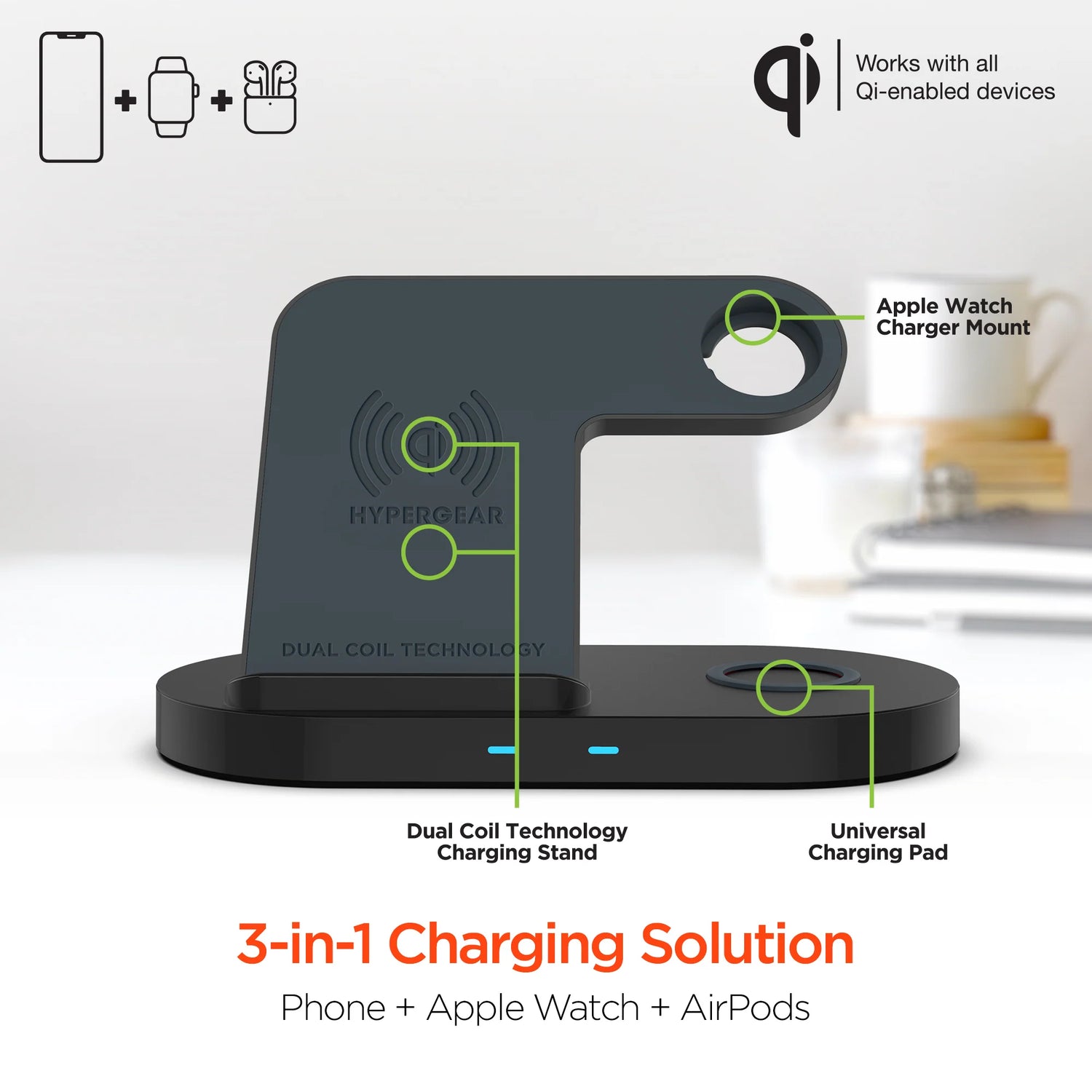 Ultimate Hypergear 3-In-1 Wireless Charging Dock: Charge All Your Devices Effortlessly!