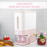 Stylish Pink Rice Dispenser - 22.5 Lbs Airtight Storage Container with Measuring Cup for Perfectly Fresh Rice