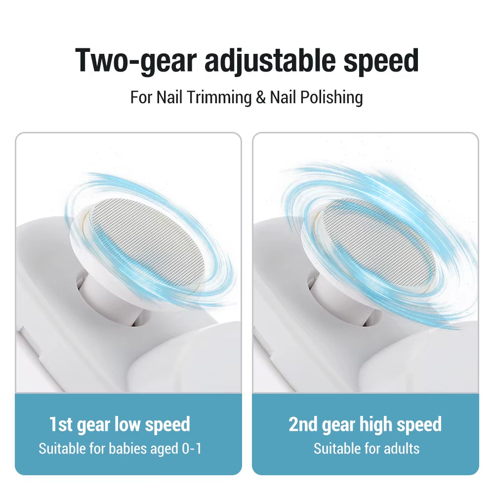 2 in 1 Electric Nail Clipper Cutter with LED Light Automatic Nail Grinder Trimmer for Baby Adult Mini Manicure Tools Nail Care